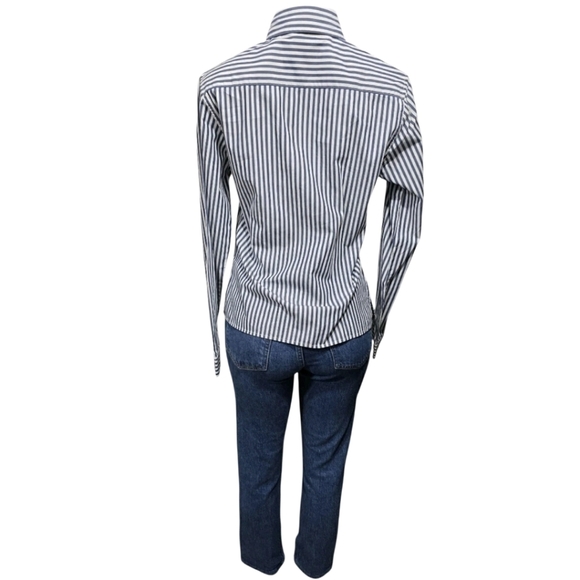 Ralph Lauren Polo Jeans Co. Women Striped Collar Long Sleeve Button Up Shirt M - Picture 4 of 16